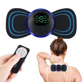 Mini Neck Massager, Lymphatic Drainage Massager, Portable Mini Back Massage Device For Neck Shoulder Back Waist, Remote Control With 8 Modes 19 Levels (Option: 2pcs)